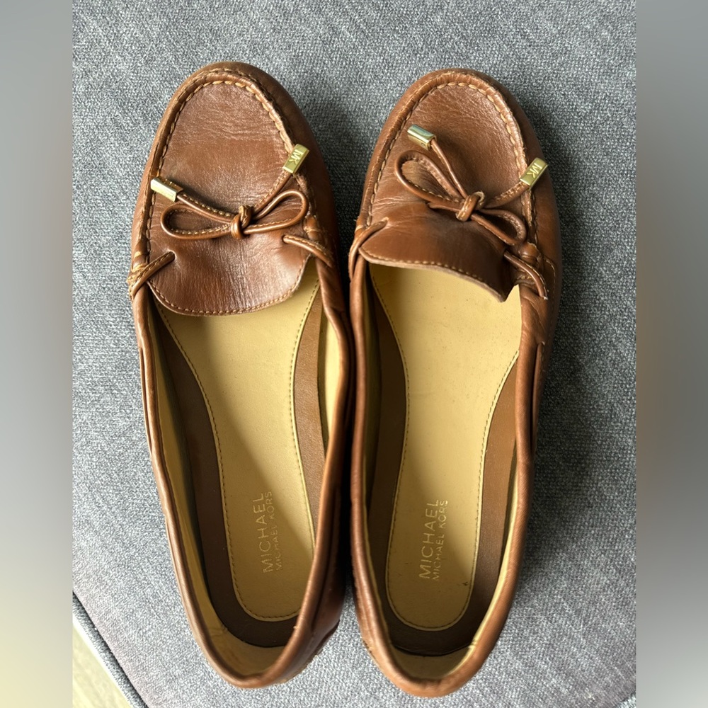 Michael Kors Brown Leather Loafers Size 8